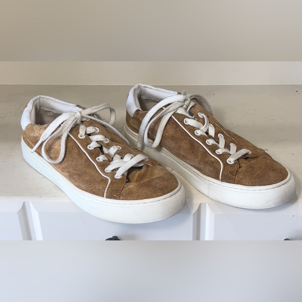 Tory Burch Women’s Brown Leather Suede Sneakers Size 8.5